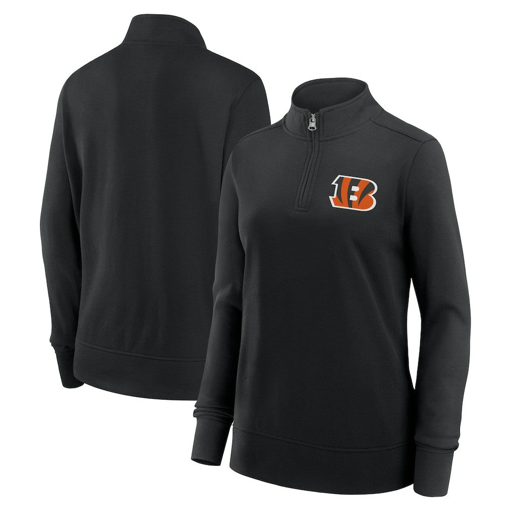 Cincinnati Bengals Logo Athletic Women's Velocity Quarter-Zip Jacket Black | NFL