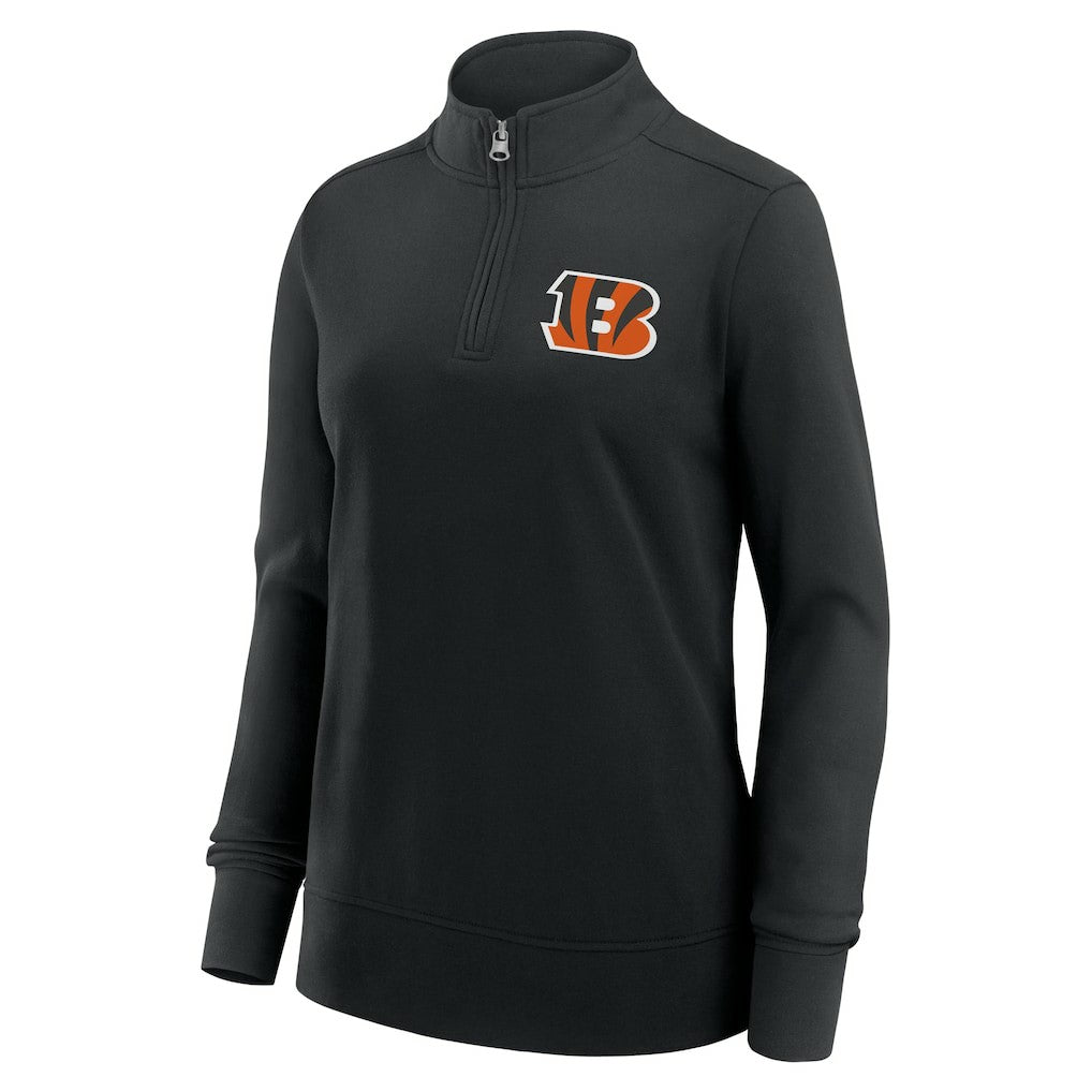 Cincinnati Bengals Logo Athletic Women's Velocity Quarter-Zip Jacket Black | NFL
