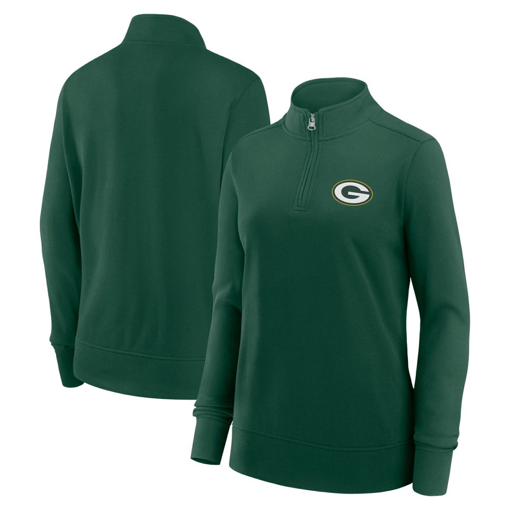 Green Bay Packers Logo Athletic Women's Velocity Quarter-Zip Jacket Green | NFL