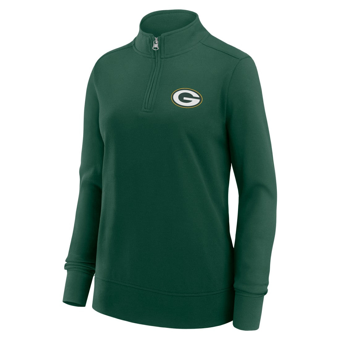 Green Bay Packers Logo Athletic Women's Velocity Quarter-Zip Jacket Green | NFL