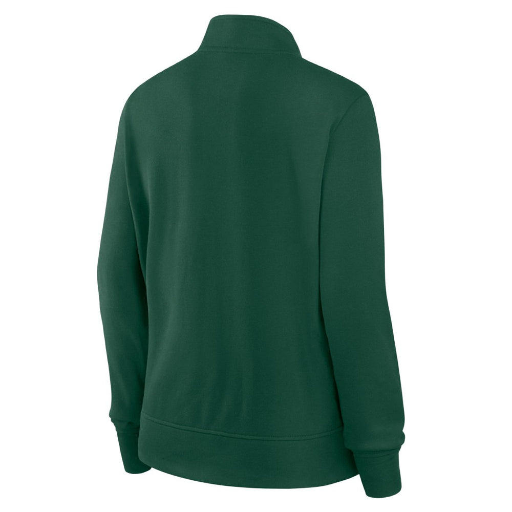 Green Bay Packers Logo Athletic Women's Velocity Quarter-Zip Jacket Green | NFL