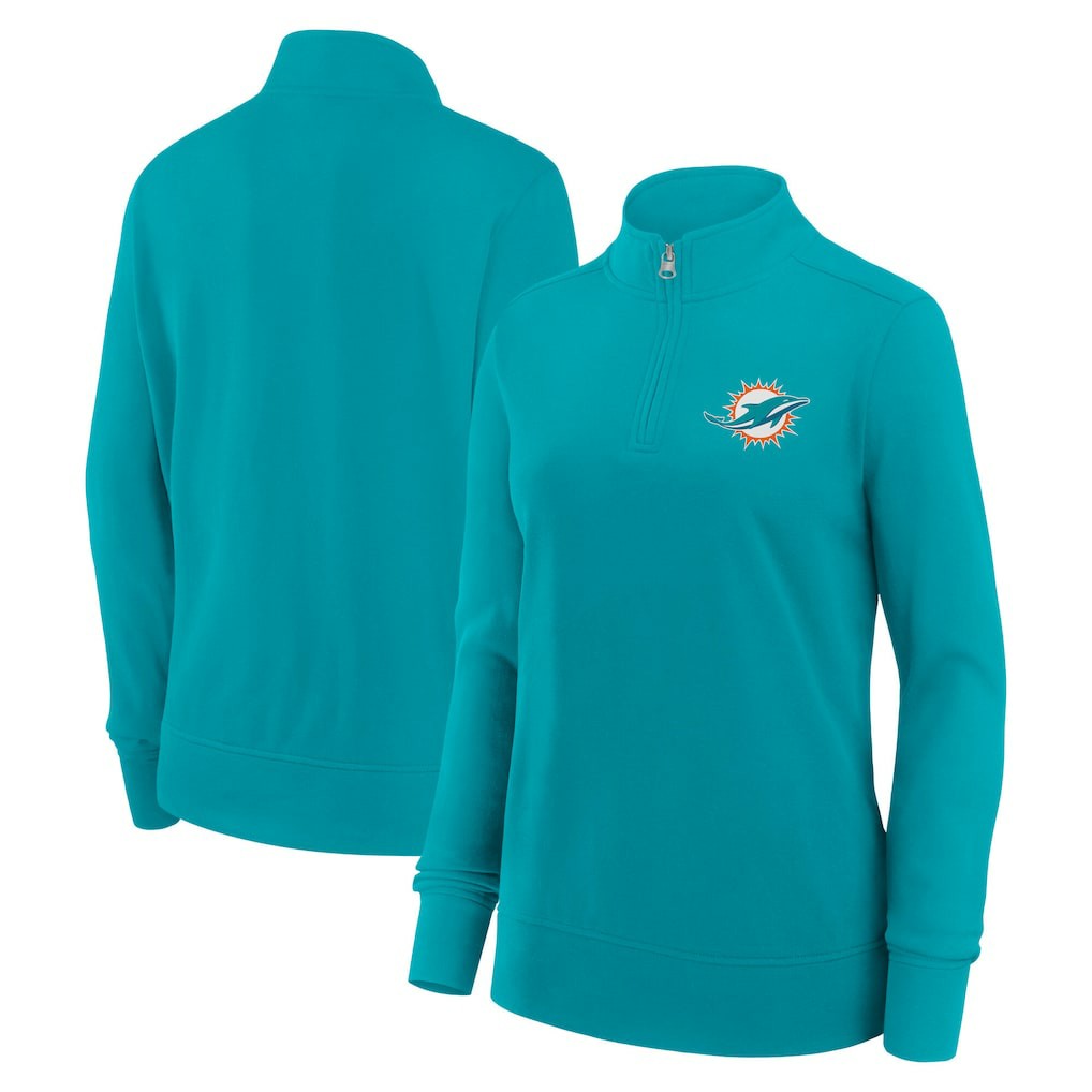 Miami Dolphins Logo Athletic Women's Velocity Quarter-Zip Jacket Aqua | NFL