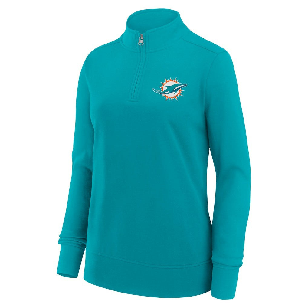 Miami Dolphins Logo Athletic Women's Velocity Quarter-Zip Jacket Aqua | NFL