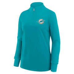 Miami Dolphins Logo Athletic Women's Velocity Quarter-Zip Jacket Aqua | NFL