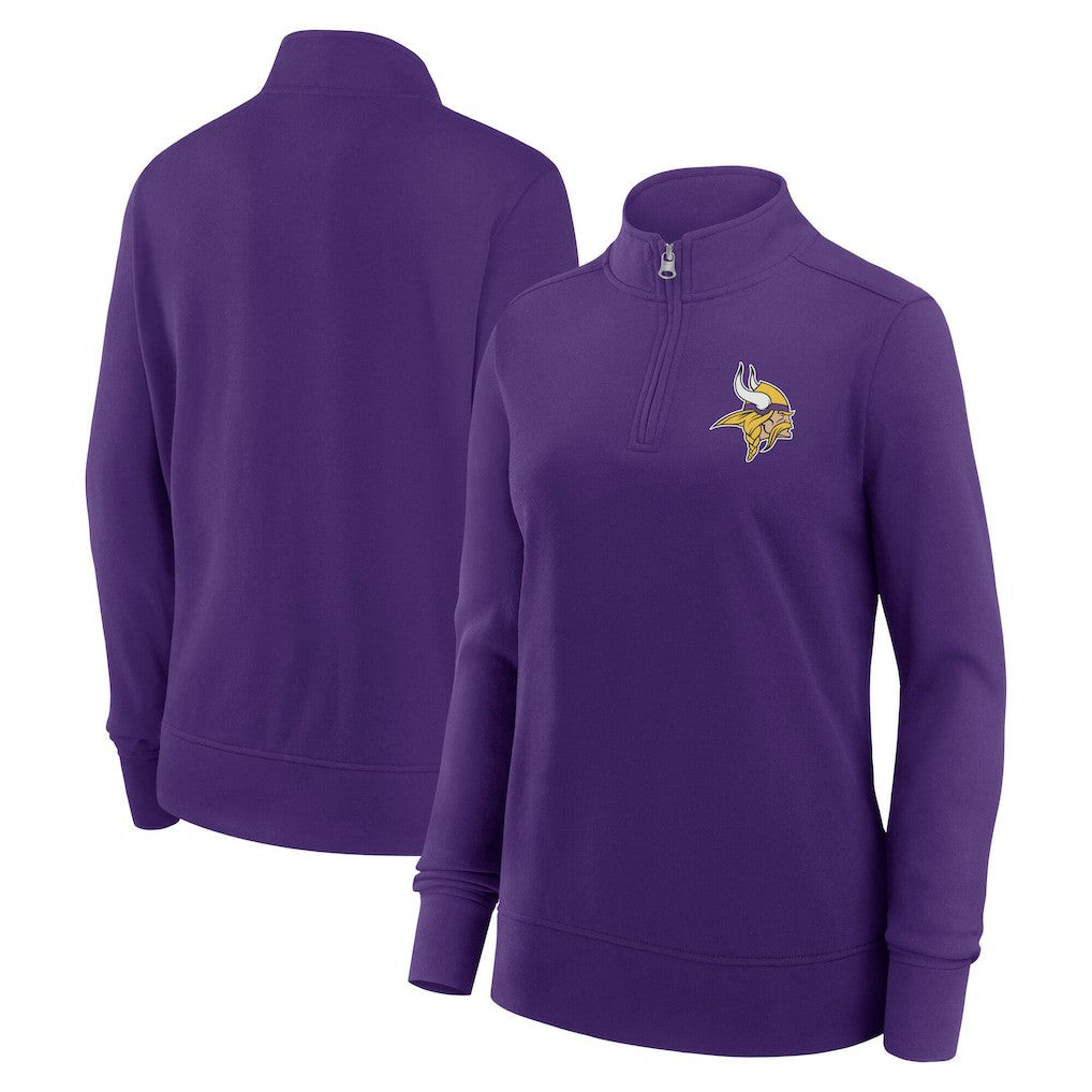 Minnesota Vikings Logo Athletic Women's Velocity Quarter-Zip Jacket Purple | NFL