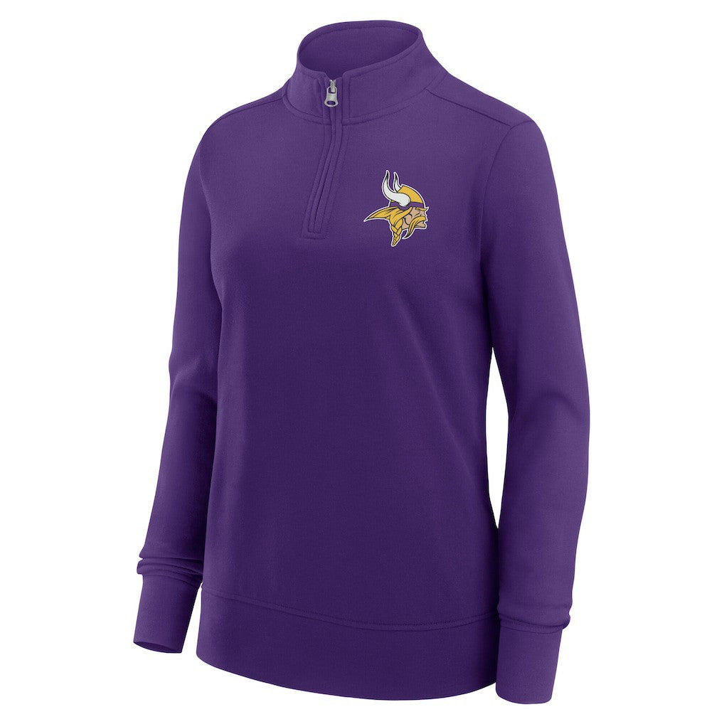 Minnesota Vikings Logo Athletic Women's Velocity Quarter-Zip Jacket Purple | NFL