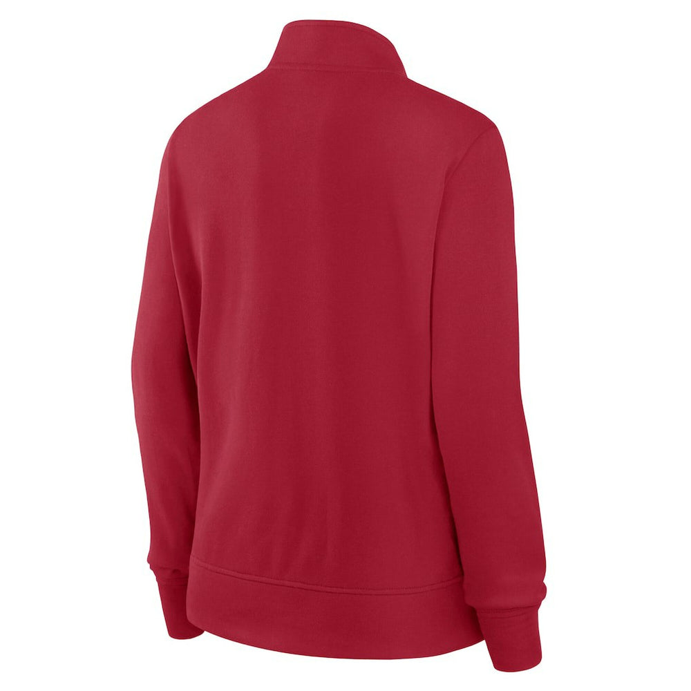 San Francisco 49ers Logo Athletic Women's Velocity Quarter-Zip Jacket Scarlet | NFL