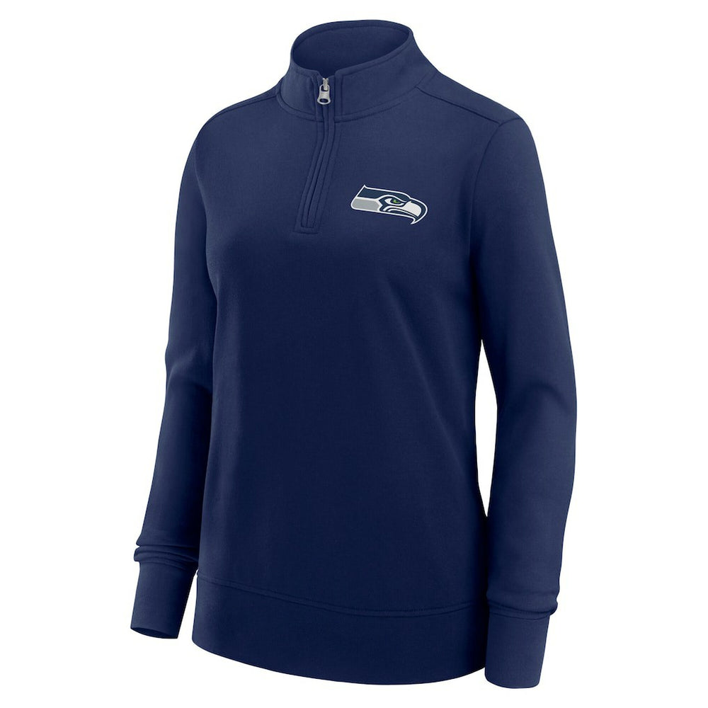 Seattle Seahawks Logo Athletic Women's Velocity Quarter-Zip Jacket College Navy | NFL