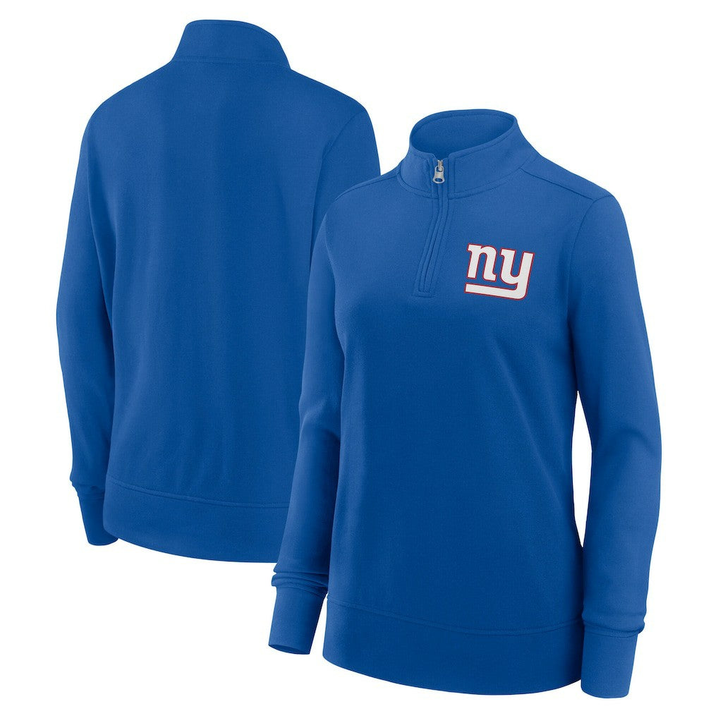 New York Giants Logo Athletic Women's Velocity Quarter-Zip Jacket Royal | NFL