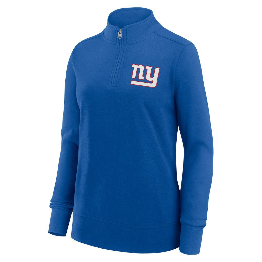 New York Giants Logo Athletic Women's Velocity Quarter-Zip Jacket Royal | NFL