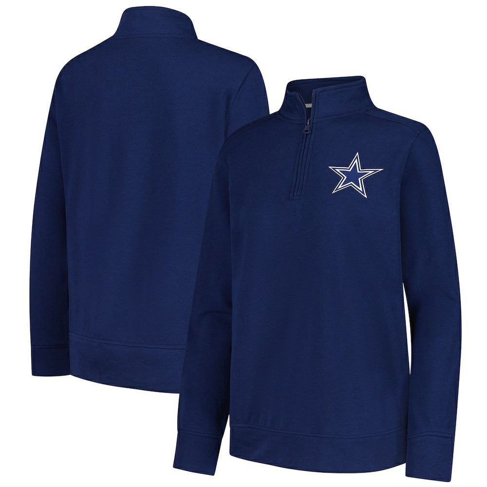 Dallas Cowboys Logo Athletic Women's Velocity Quarter-Zip Jacket Navy | NFL