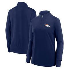 Denver Broncos Logo Athletic Women's Velocity Quarter-Zip Jacket Navy | NFL