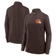 Cleveland Browns Logo Athletic Women's Velocity Quarter-Zip Jacket Brown | NFL