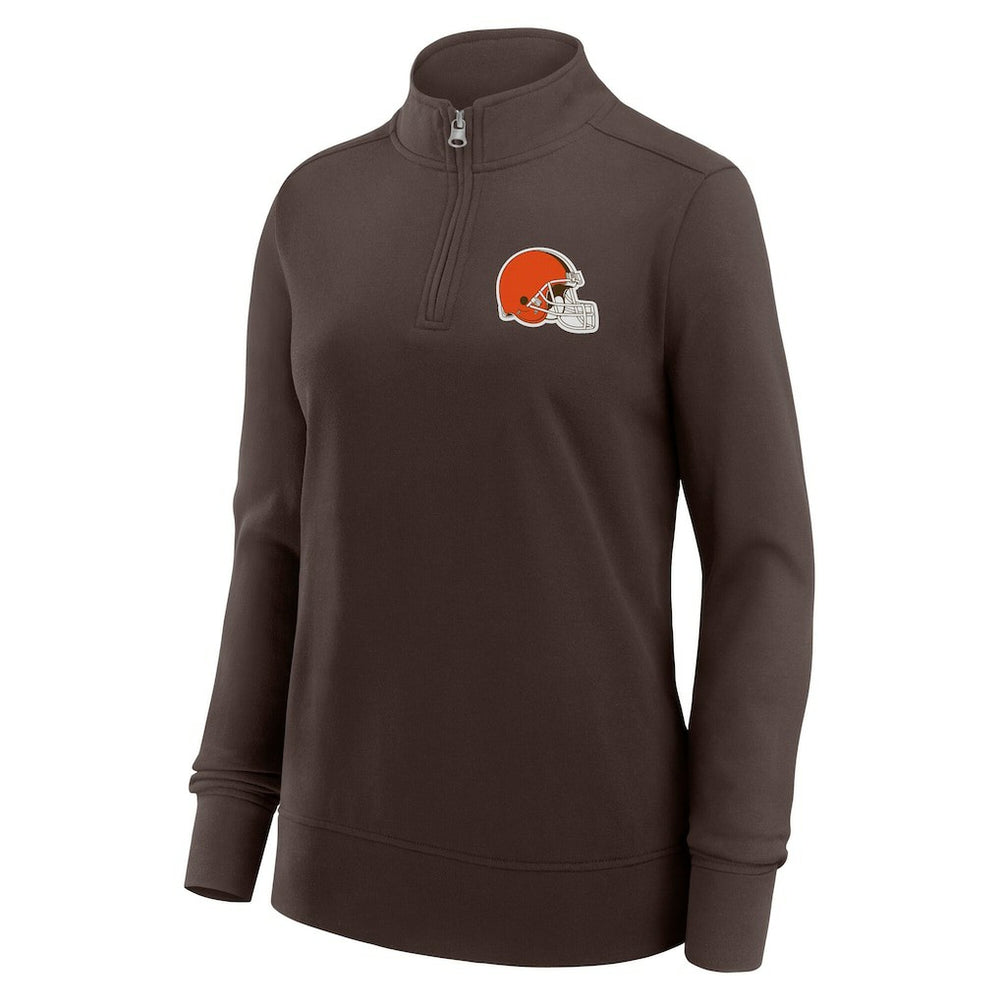 Cleveland Browns Logo Athletic Women's Velocity Quarter-Zip Jacket Brown | NFL