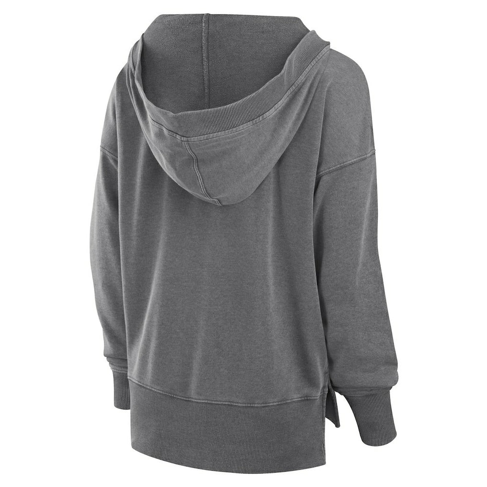 Baltimore Ravens Women's Initiative Snow Wash French Terry V-Neck Pullover Hoodie Heather Charcoal | Fanatics