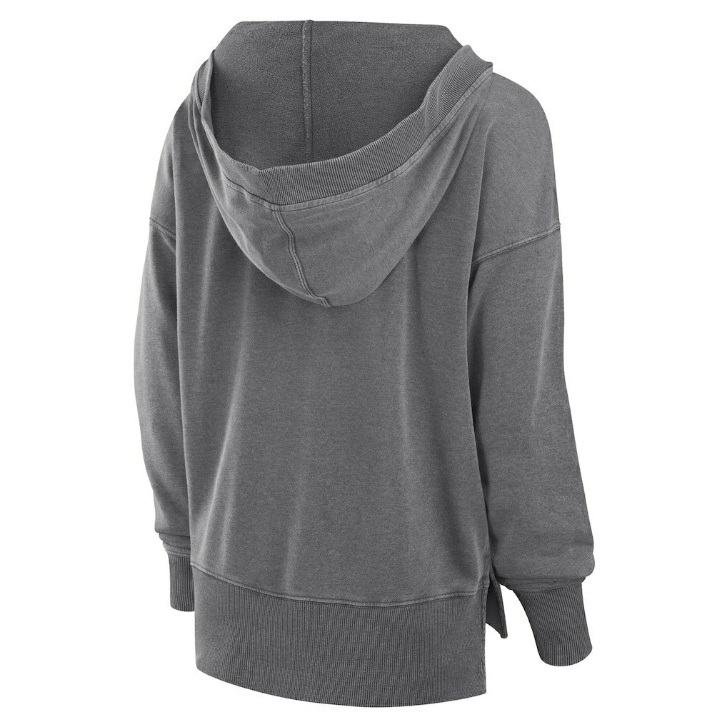 Cincinnati Bengals Women's Initiative Snow Wash French Terry V-Neck Pullover Hoodie Heather Charcoal | Fanatics