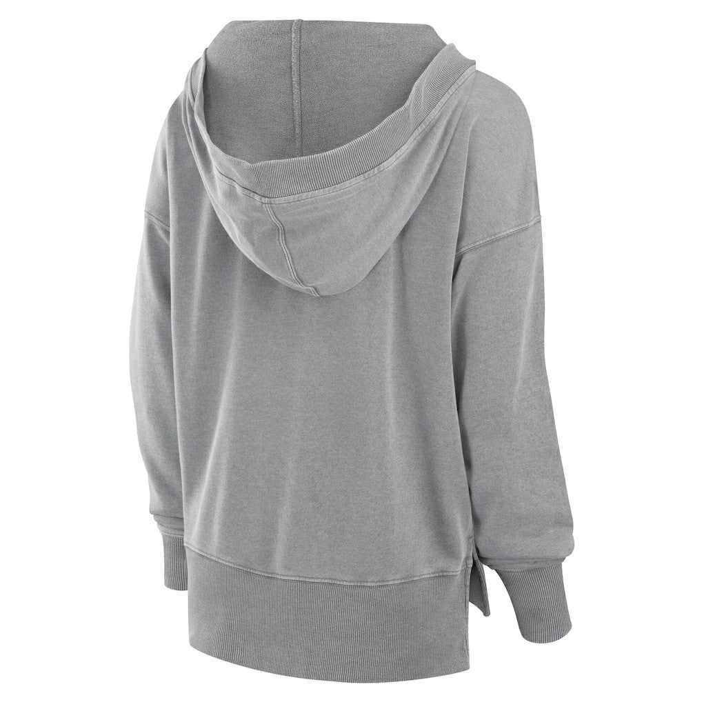Cleveland Browns Women's Initiative Snow Wash French Terry V-Neck Pullover Hoodie Heather Gray | Fanatics