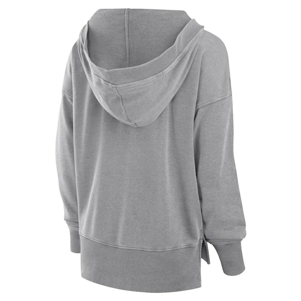 Cleveland Browns Women's Initiative Snow Wash French Terry V-Neck Pullover Hoodie Heather Gray | Fanatics