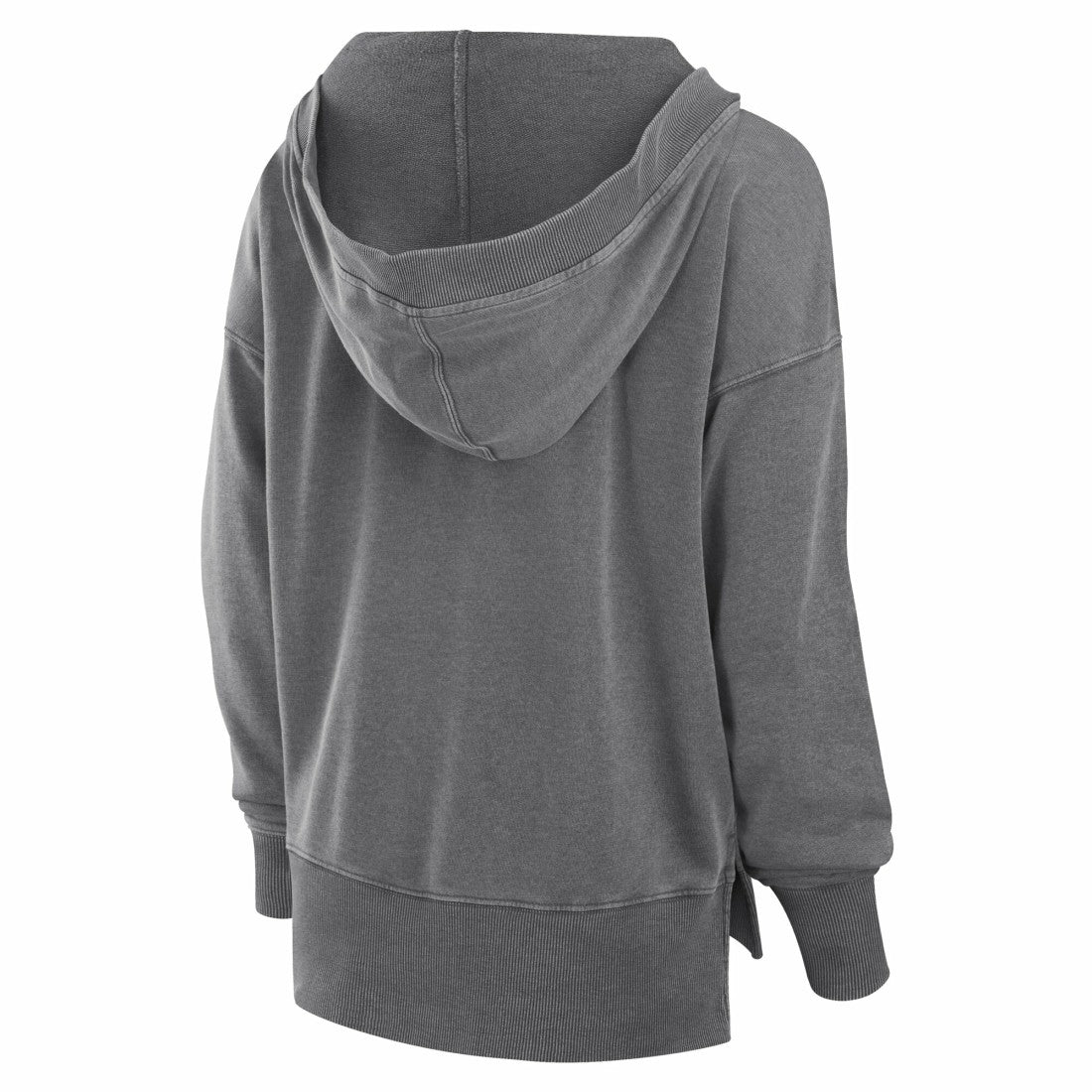 New York Jets Women's Initiative Snow Wash French Terry V-Neck Pullover Hoodie Heather Charcoal | Fanatics