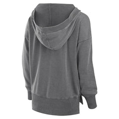 New Orleans Saints Women's Initiative Snow Wash French Terry V-Neck Pullover Hoodie Heather Charcoal | Fanatics