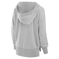 Miami Dolphins Women's Initiative Snow Wash French Terry V-Neck Pullover Hoodie Heather Gray | Fanatics