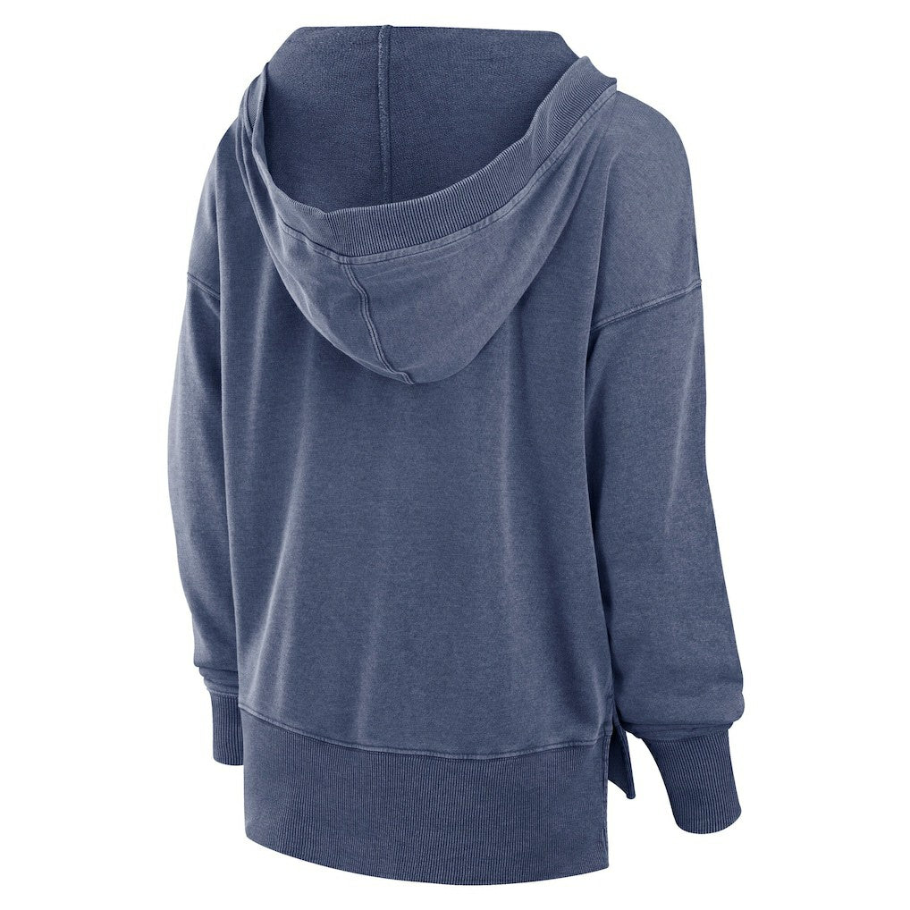 Seattle Seahawks Women's Initiative Snow Wash French Terry V-Neck Pullover Hoodie Heather College Navy | Fanatics