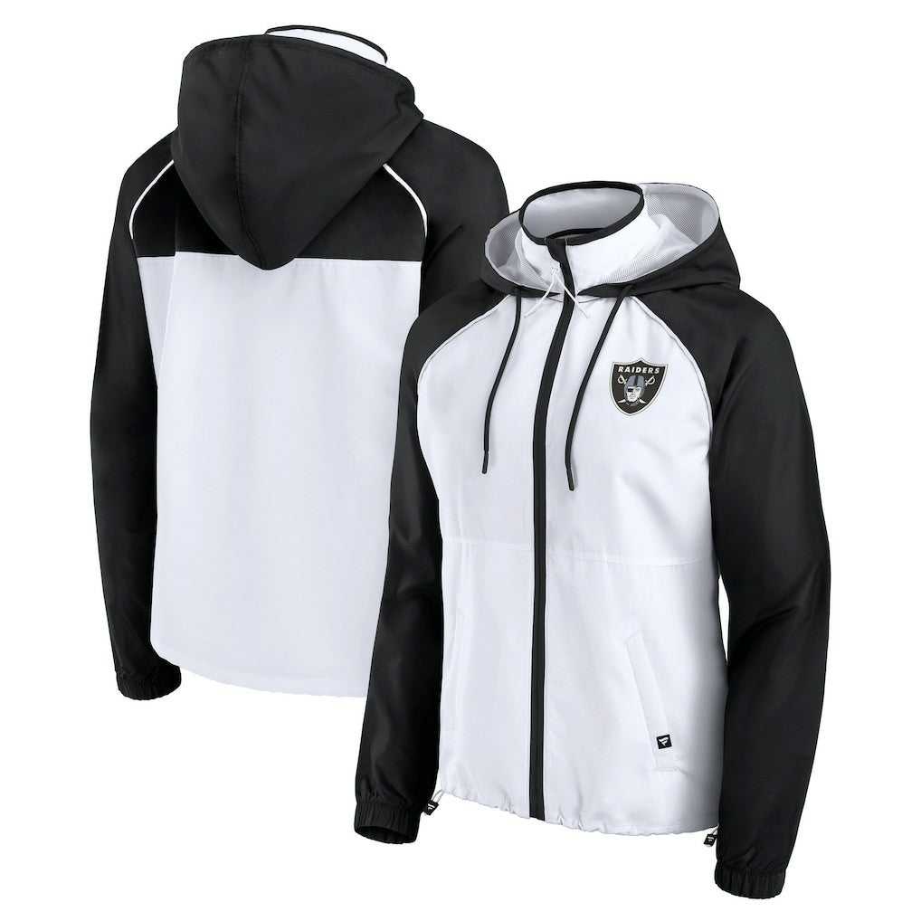 Las Vegas Raiders Women's Full-Zip Anorak Hoodie Jacket White | Fanatics