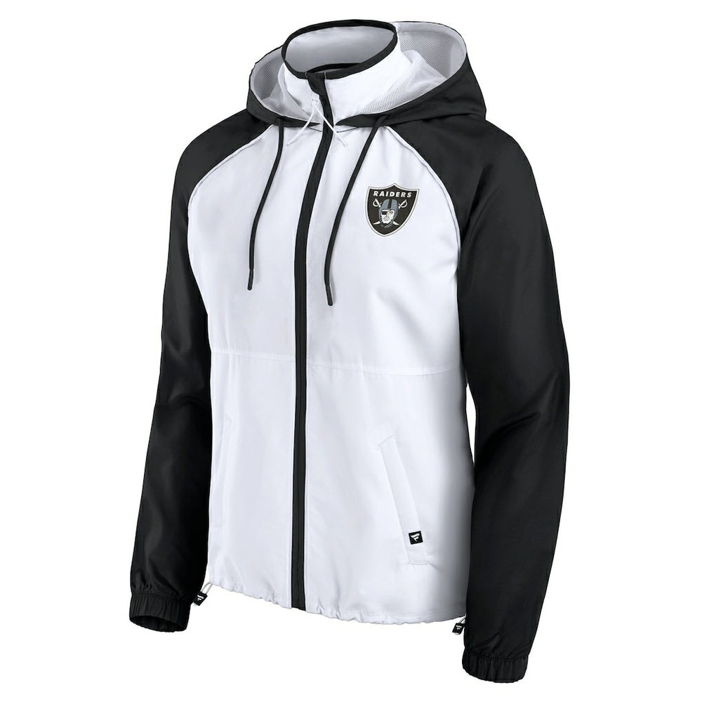 Las Vegas Raiders Women's Full-Zip Anorak Hoodie Jacket White | Fanatics