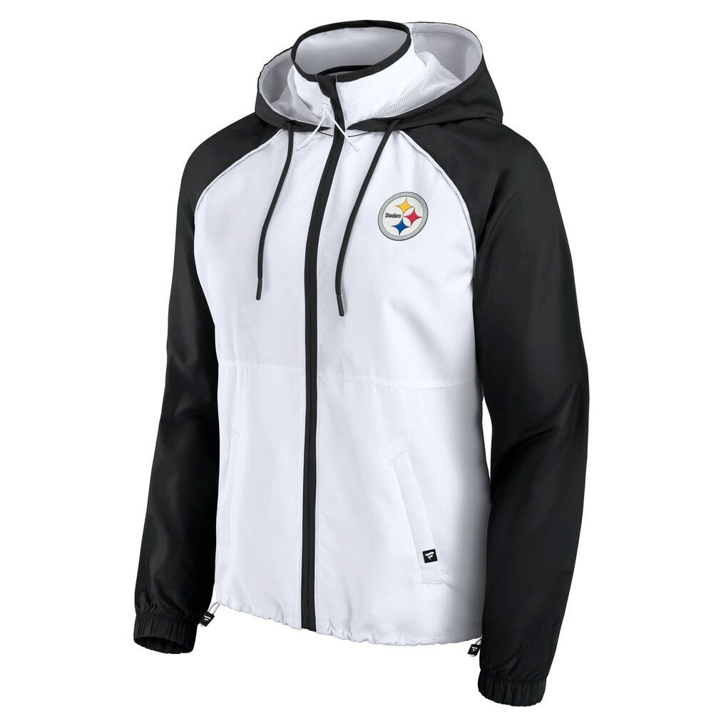 Pittsburgh Steelers Women's Full-Zip Anorak Hoodie Jacket White | Fanatics
