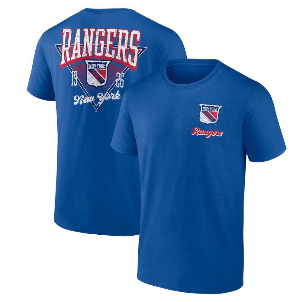 New York Rangers Logo Athletic Never Over T-Shirt - Blue - NHL