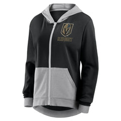 Vegas Golden Knights Logo Athletic Women's Hit It French Terry Full-Zip Hoodie - Black - NHL