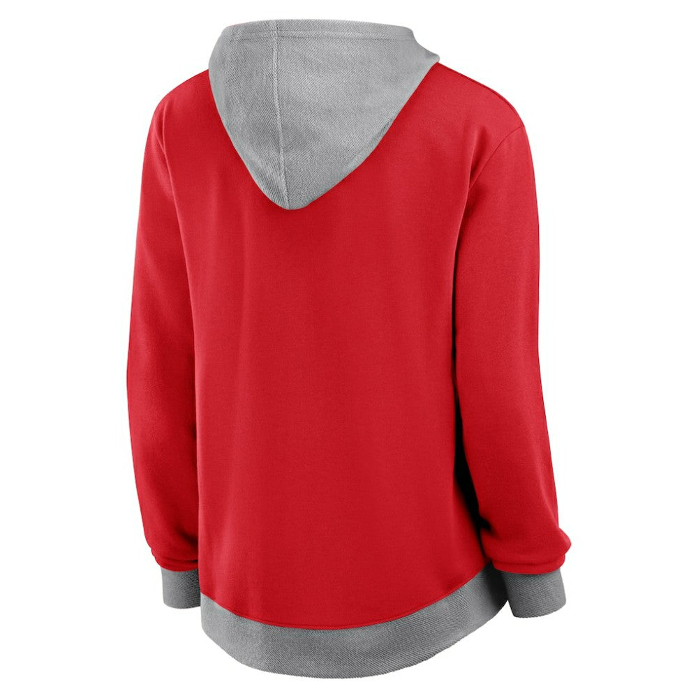 New Jersey Devils Logo Athletic Women's Hit It French Terry Full-Zip Hoodie - Red - NHL
