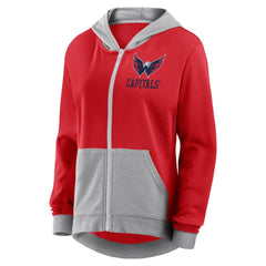 Washington Capitals Logo Athletic Women's Hit It French Terry Full-Zip Hoodie - Red - NHL