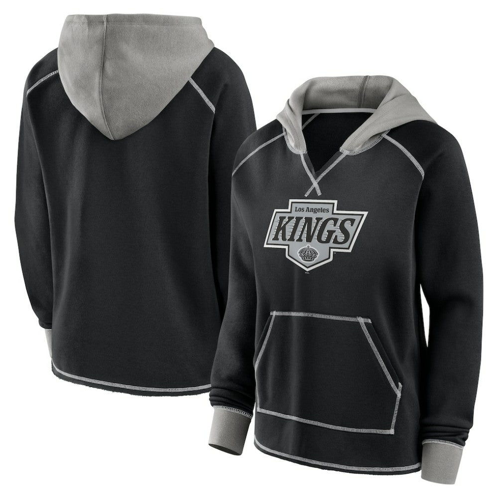 Los Angeles Kings Logo Athletic Women's Hit It French Terry Full-Zip Hoodie - Black - NHL