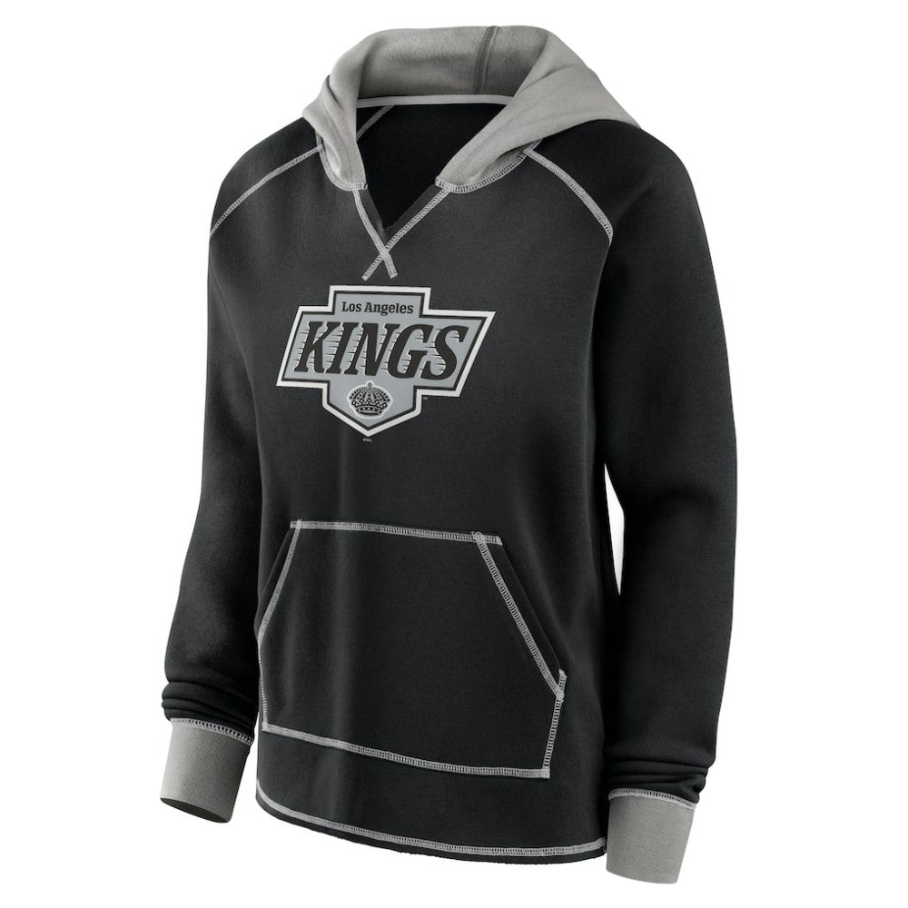 Los Angeles Kings Logo Athletic Women's Hit It French Terry Full-Zip Hoodie - Black - NHL