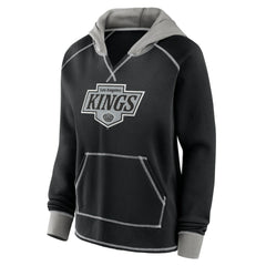 Los Angeles Kings Logo Athletic Women's Hit It French Terry Full-Zip Hoodie - Black - NHL
