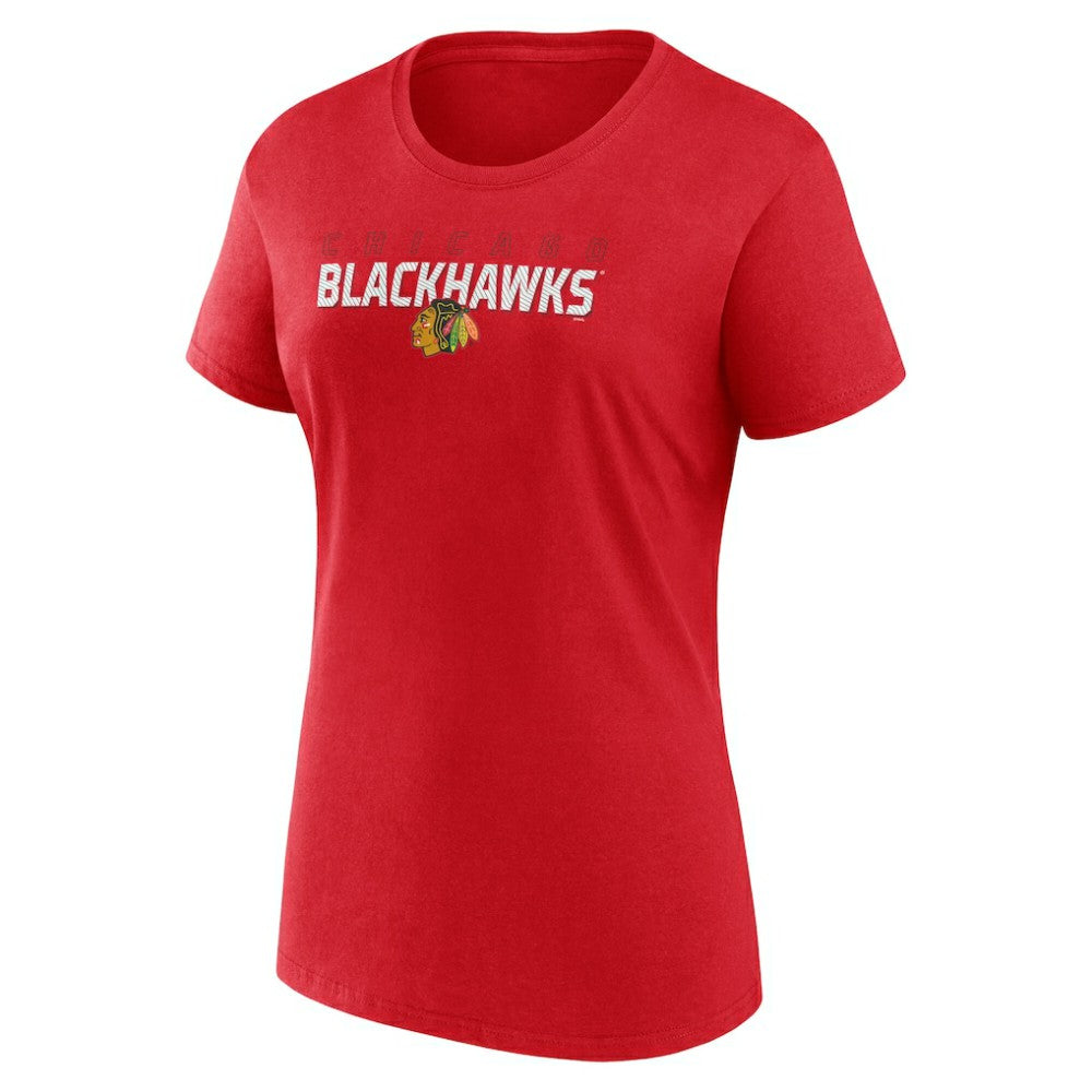 Chicago Blackhawks Logo Athletic Women's Launch Scoop Neck T-Shirt - Red - NHL