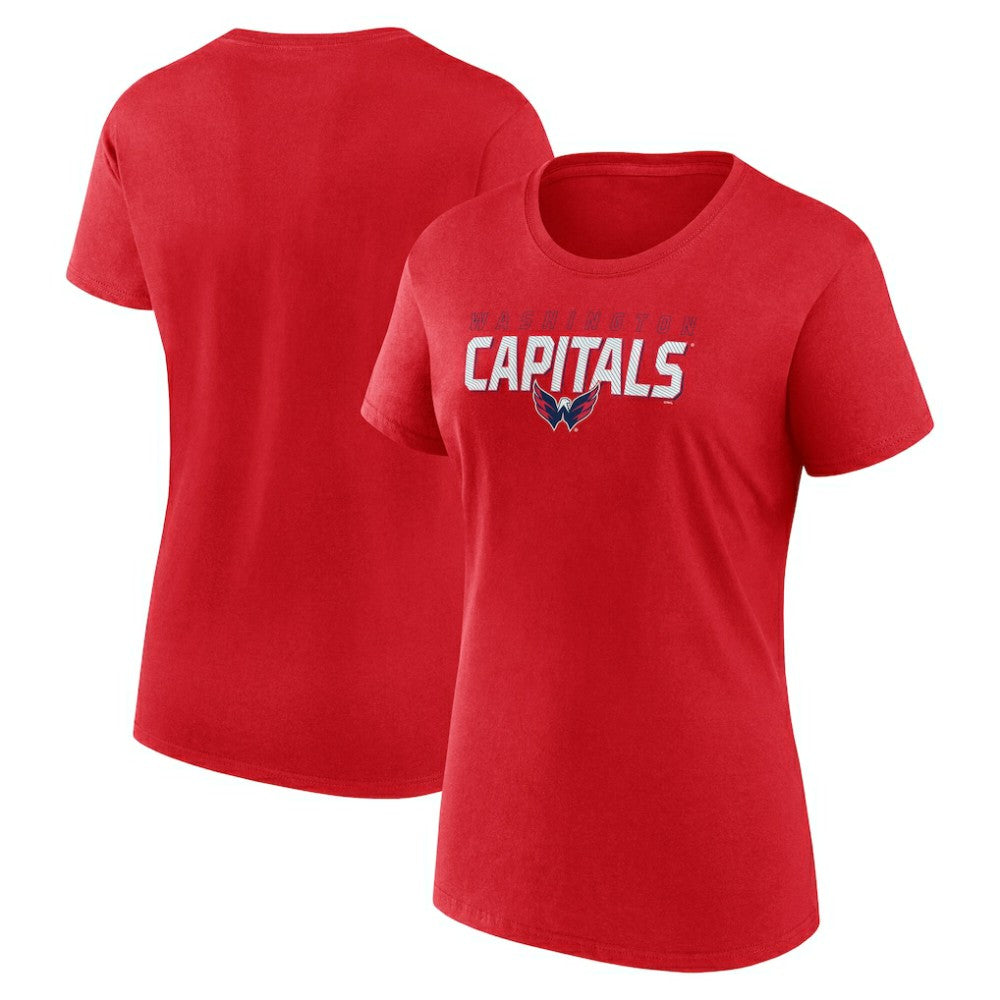 Washington Capitals Logo Athletic Women's Launch Scoop Neck T-Shirt - Red - NHL