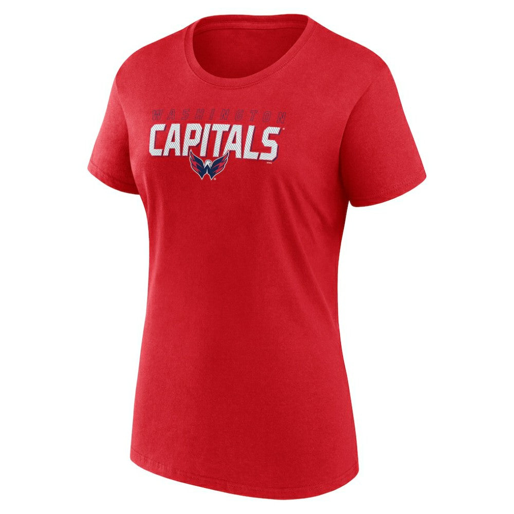 Washington Capitals Logo Athletic Women's Launch Scoop Neck T-Shirt - Red - NHL