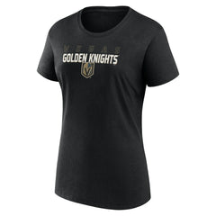 Vegas Golden Knights Logo Athletic Women's Launch Scoop Neck T-Shirt - Black - NHL