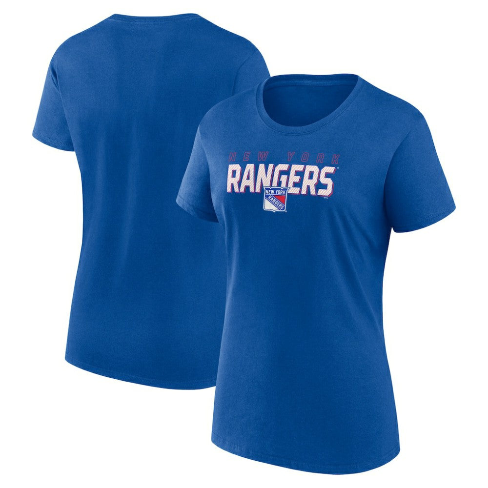 New York Rangers Logo Athletic Women's Launch Scoop Neck T-Shirt - Blue - NHL