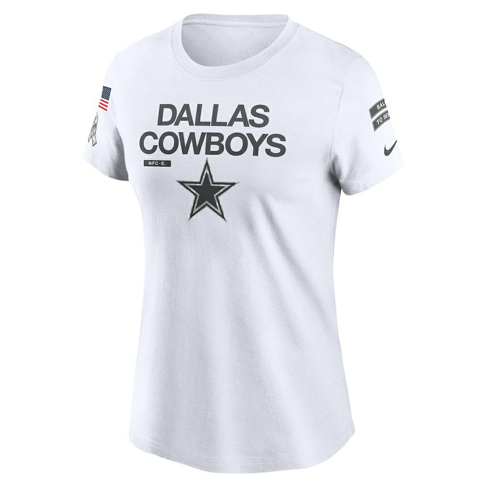 Dallas Cowboys Women's 2024 Salute To Service Legend Performance T-Shirt White | Nike for Sale