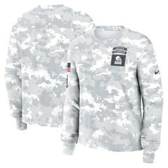 Cleveland Browns Women's 2024 Salute To Service Dri-FIT Long Sleeve T-Shirt Arctic Camo | Nike for Sale