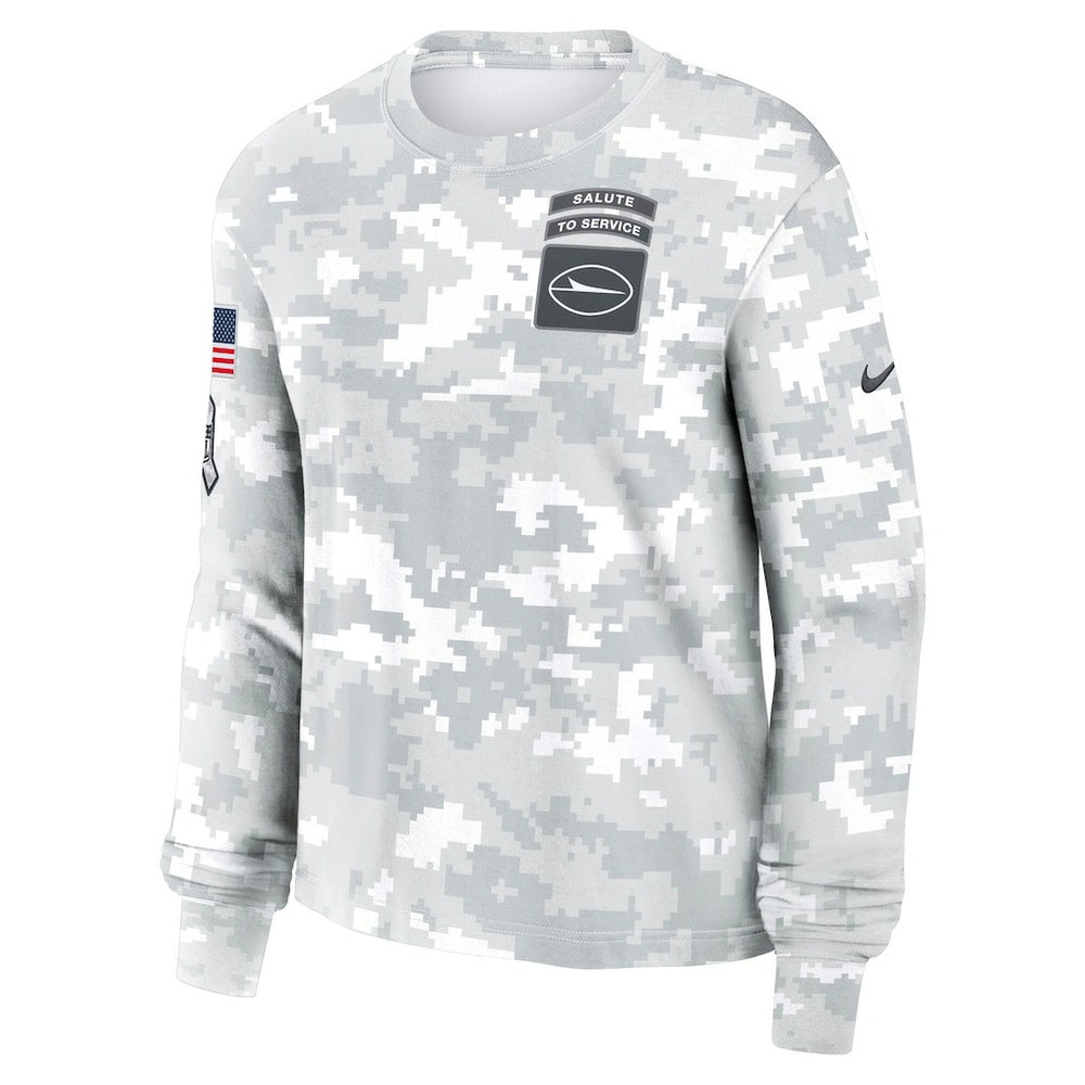 New York Jets Women's 2024 Salute To Service Dri-FIT Long Sleeve T-Shirt Arctic Camo | Nike for Sale