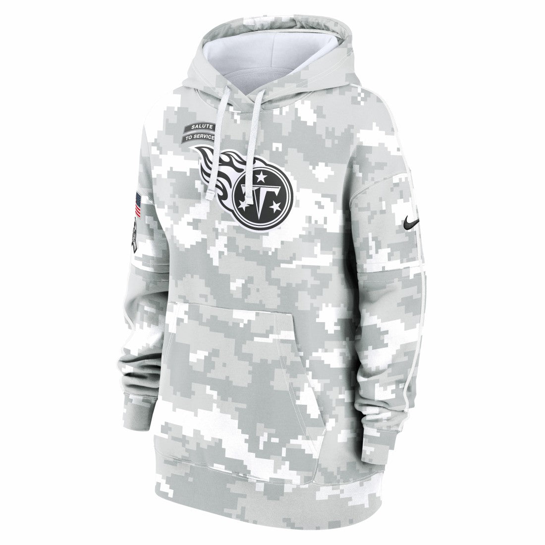 Tennessee Titans Women's 2024 Salute To Service Club Fleece Oversized Pullover Hoodie Arctic Camo | Nike for Sale