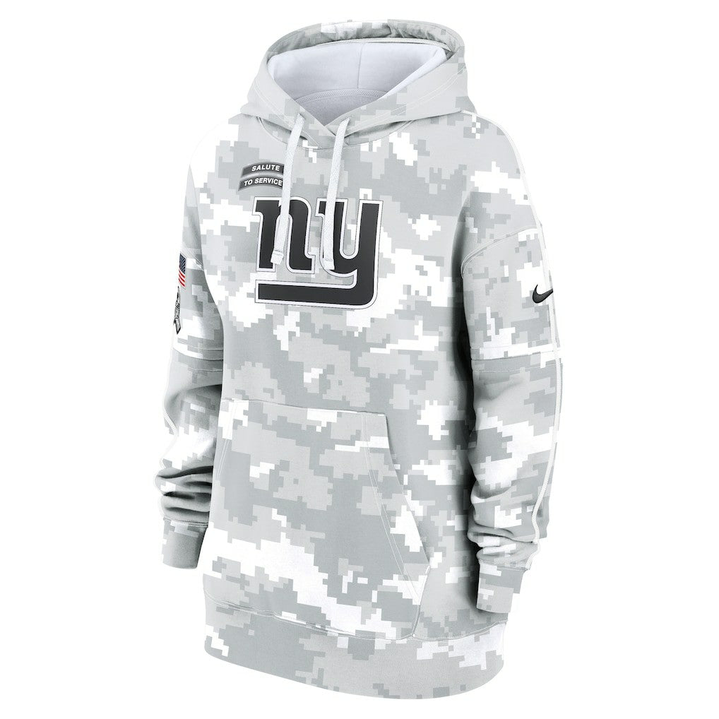New York Giants Women's 2024 Salute To Service Club Fleece Oversized Pullover Hoodie Arctic Camo | Nike for Sale
