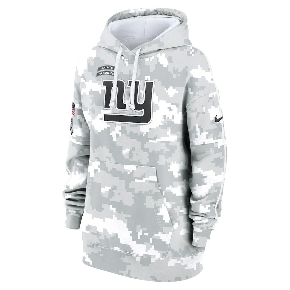 New York Giants Women's 2024 Salute To Service Club Fleece Oversized Pullover Hoodie Arctic Camo | Nike for Sale