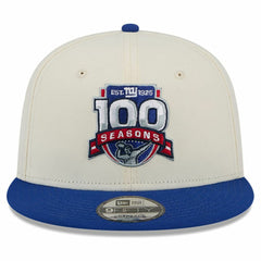 New York Giants New Era 100th Season Two-Tone 9FIFTY Snapback Hat Cream/Royal | NFL