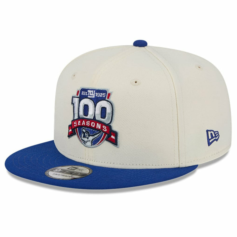 New York Giants New Era 100th Season Two-Tone 9FIFTY Snapback Hat Cream/Royal | NFL