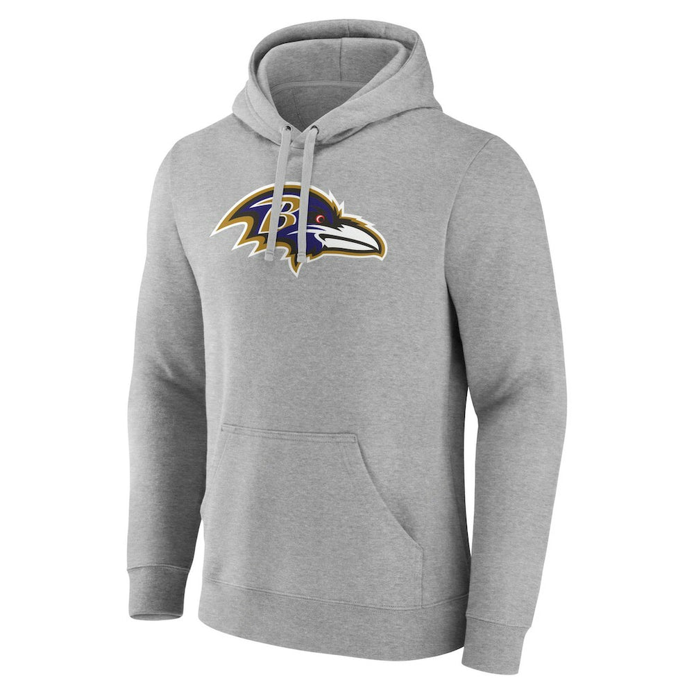 Lamar Jackson Baltimore Ravens Icon Player Name & Number Pullover Hoodie Gray | NFL